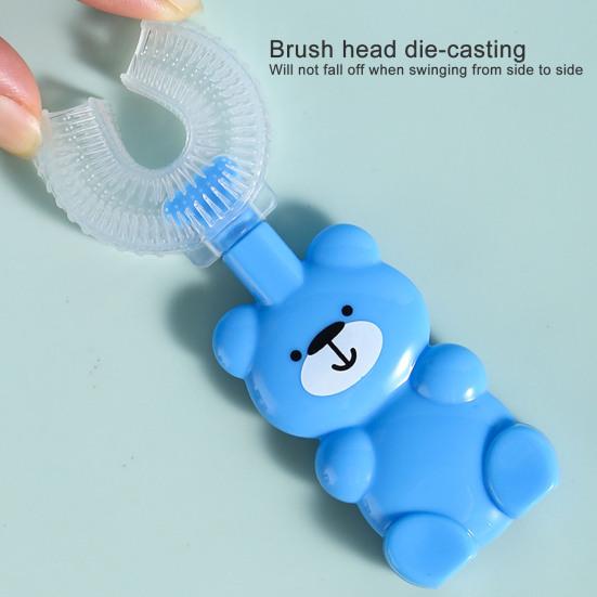 Teddy Bear U-Shaped Toothbrush for Kids