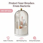 Covered vanity organiser for neat bathroom storage