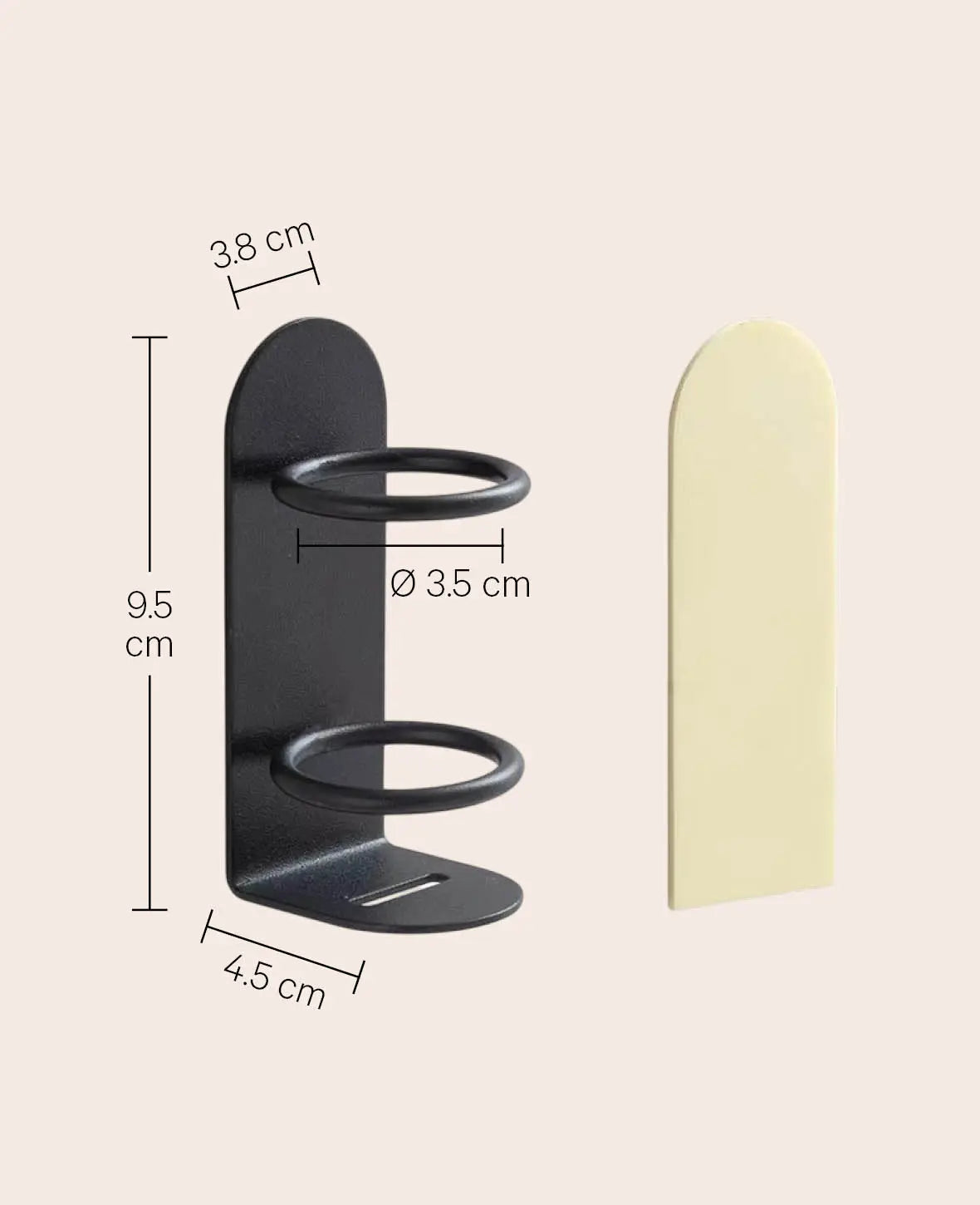 Bathroom wall holder providing separate storage for an electric toothbrush and razor without drilling