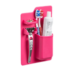 Multi-functional silicone toothbrush holder for tidy bathroom storage