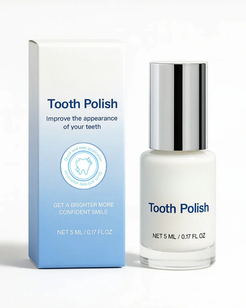 Tooth polish product for a brighter-looking smile