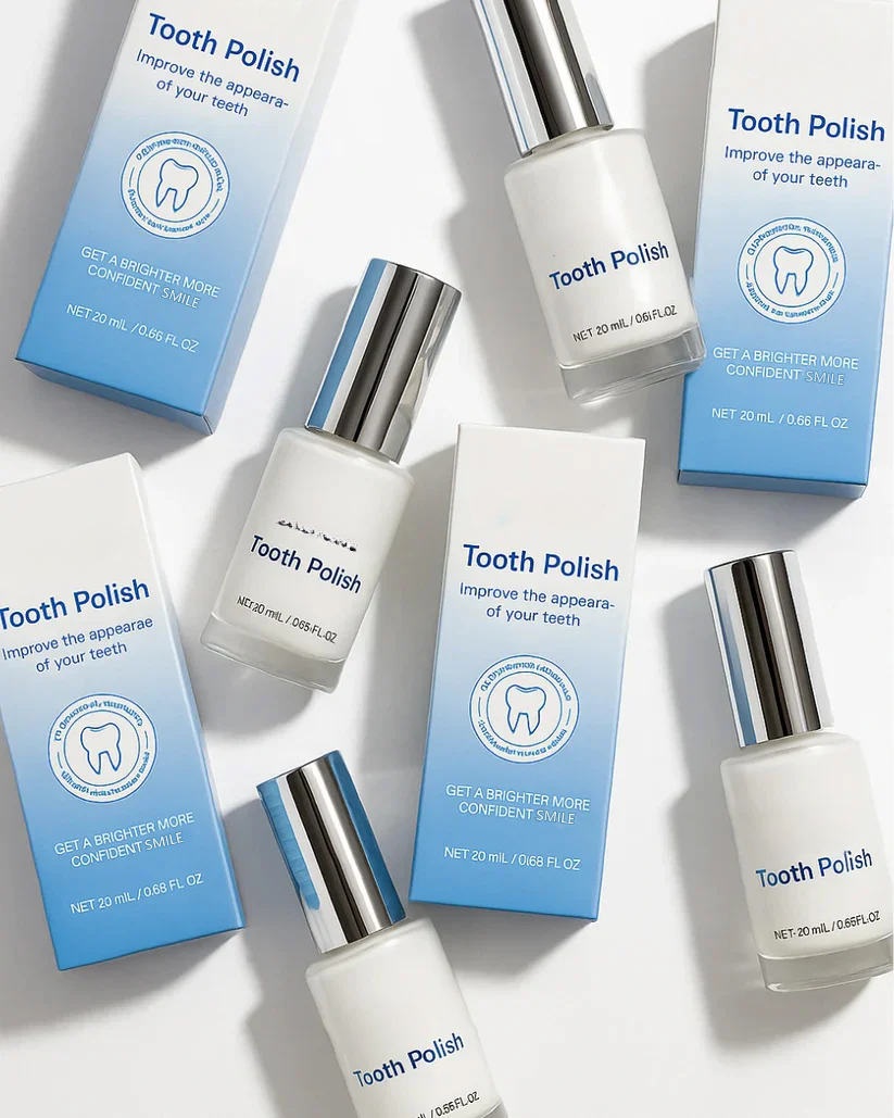 Tooth polish shown as part of an oral care routine