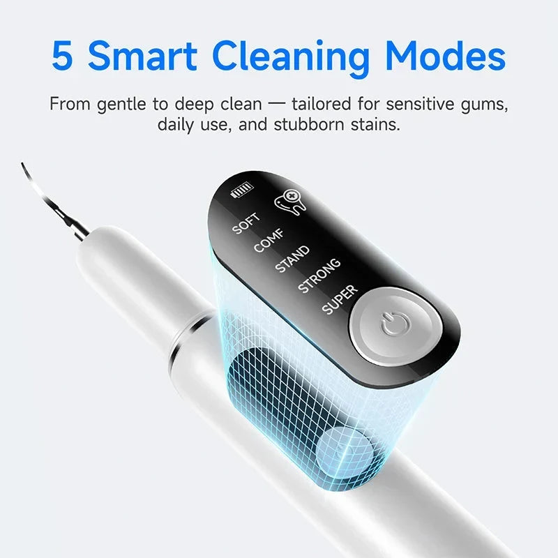 Close-up of the ultrasonic dental cleaner tip designed for tooth cleaning