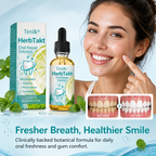 Botanical breath freshening drops with mint-inspired design