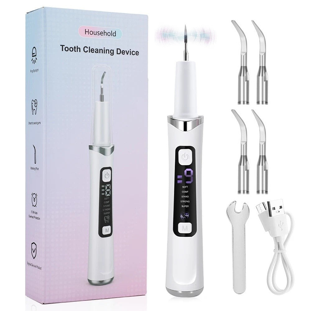 Ultrasonic dental cleaner tool kit for removing plaque and tartar