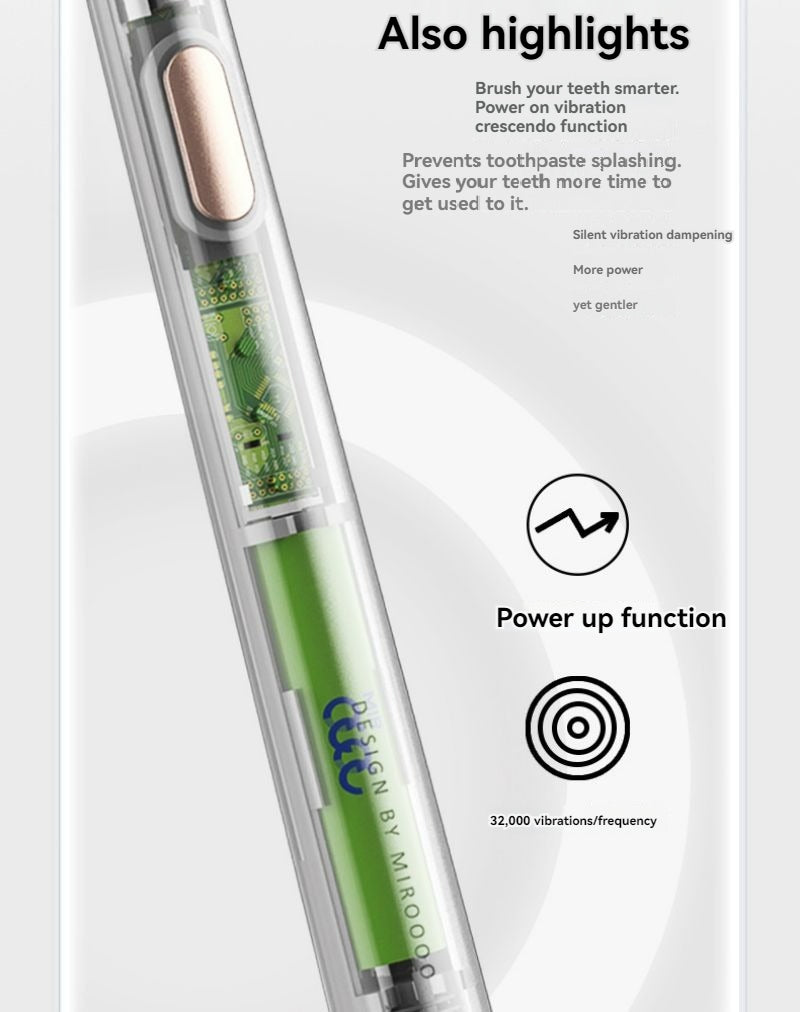 Slim rechargeable electric toothbrush suitable for home use