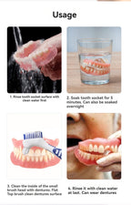 Soft-bristle toothbrush for gentle denture cleaning