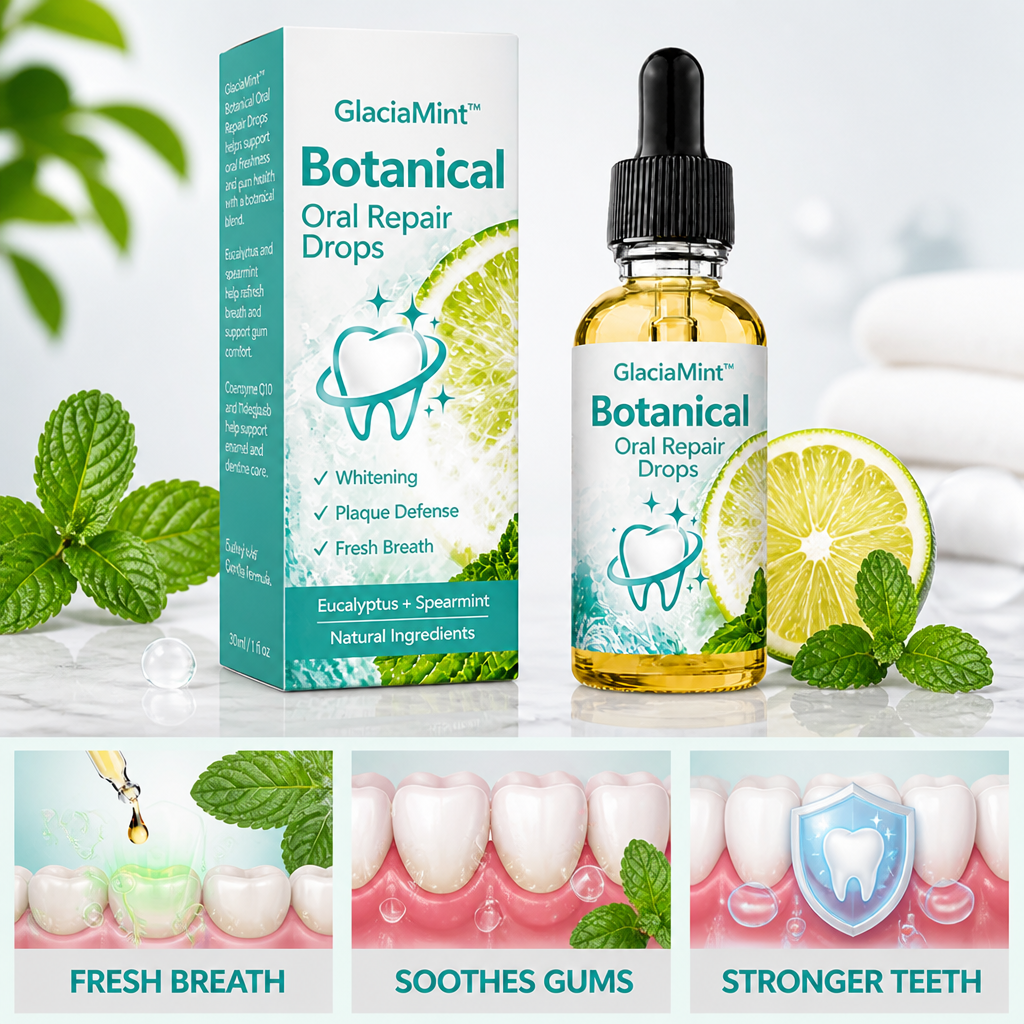Oral care drops displayed for soothing gums and fresh breath