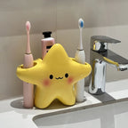 Star-shaped toothbrush holder for neat bathroom storage