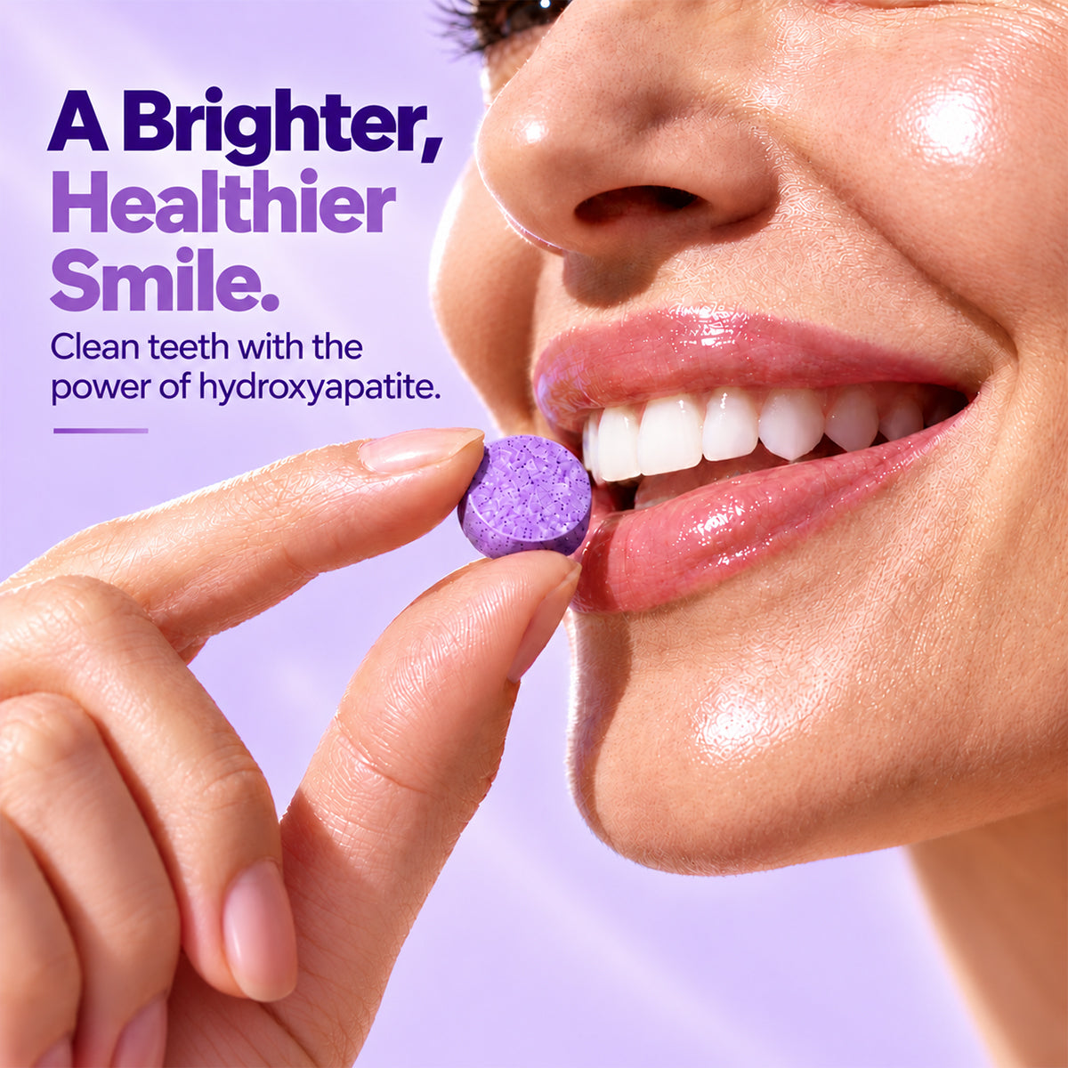 Toothpaste tablets arranged for a daily brushing routine