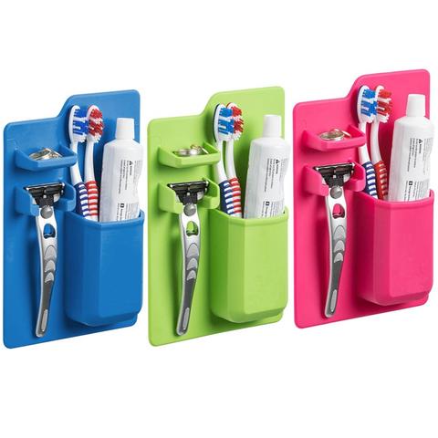 Silicone toothbrush holder displayed on a bathroom counter