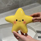 Star-shaped holder positioned on a bathroom surface