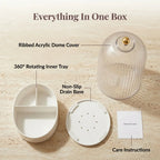 Bathroom organiser with lid closed for tidy storage