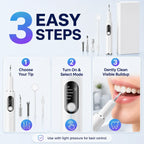 Ultrasonic dental cleaner shown with its control buttons and slim design