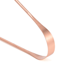 Curved copper tongue scraper for daily oral care