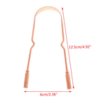 Reusable copper tongue cleaner shown from the front