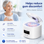 Ultrasonic denture cleaner controls and compact design