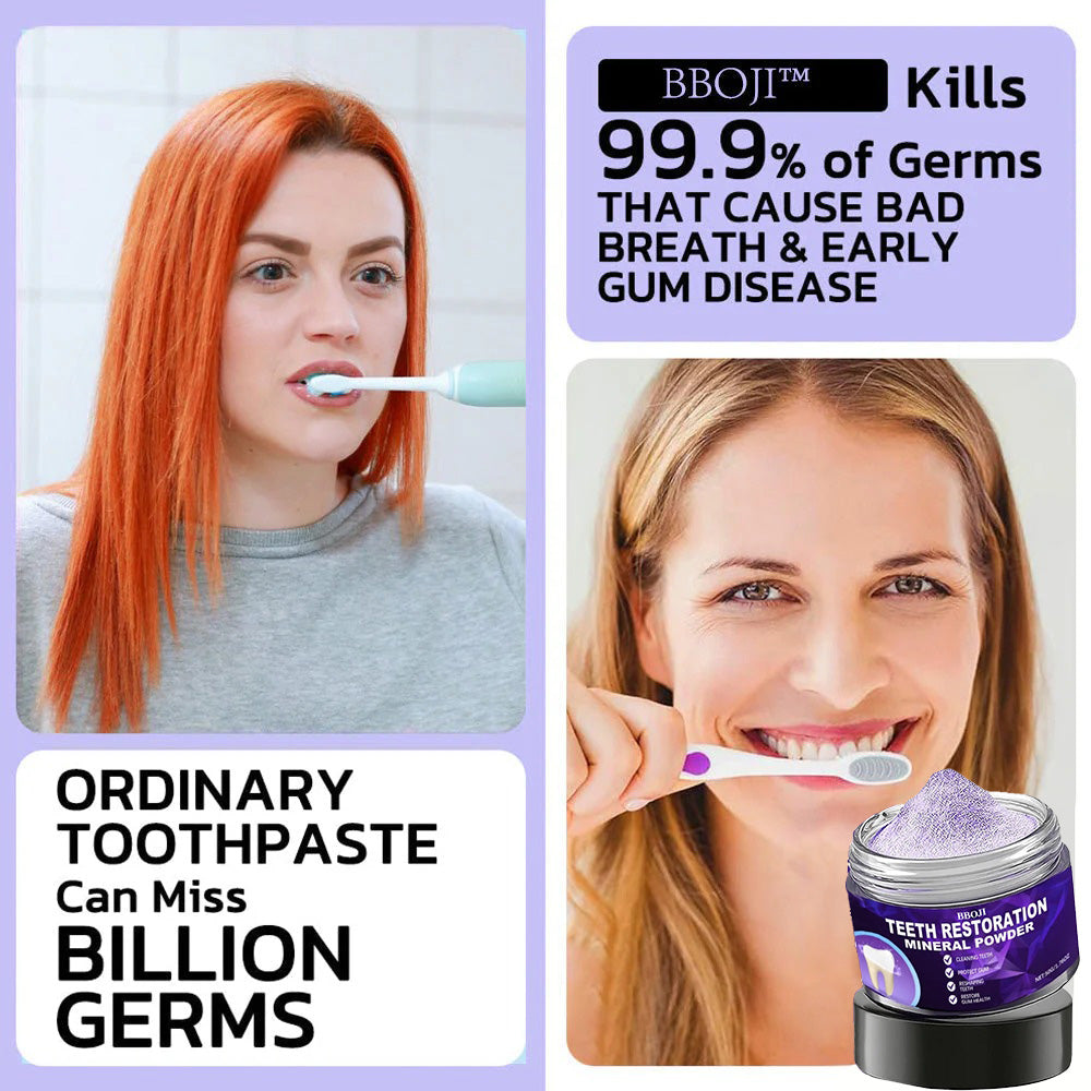 Daily oral care product with mineral tooth powder