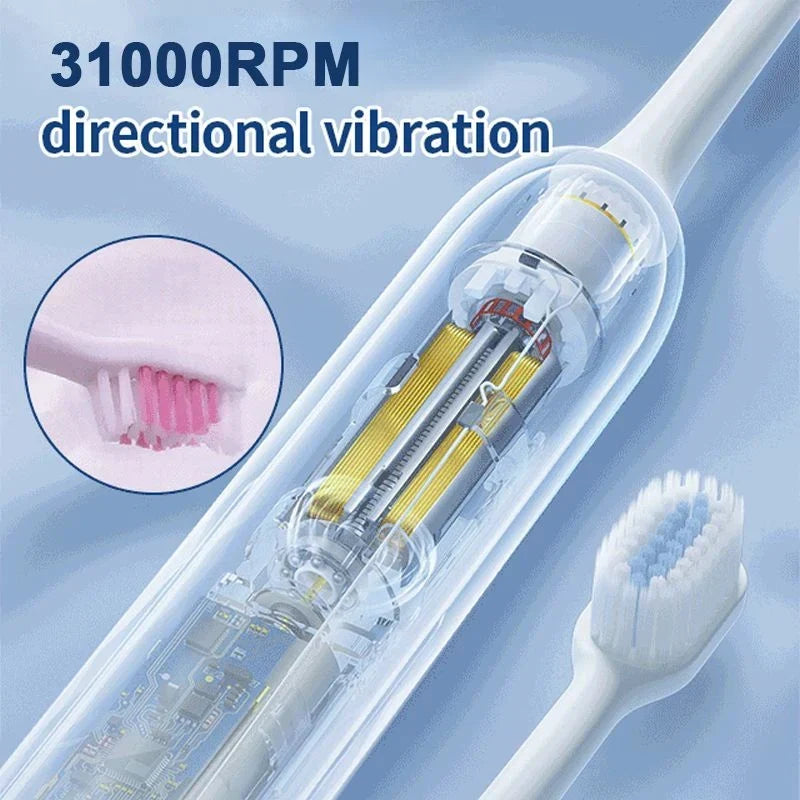 Electric toothbrush with timer and pressure sensor features