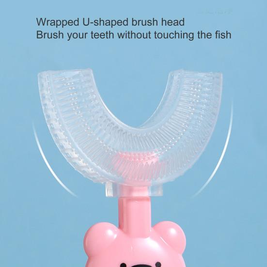 Teddy Bear U-Shaped Toothbrush for Kids