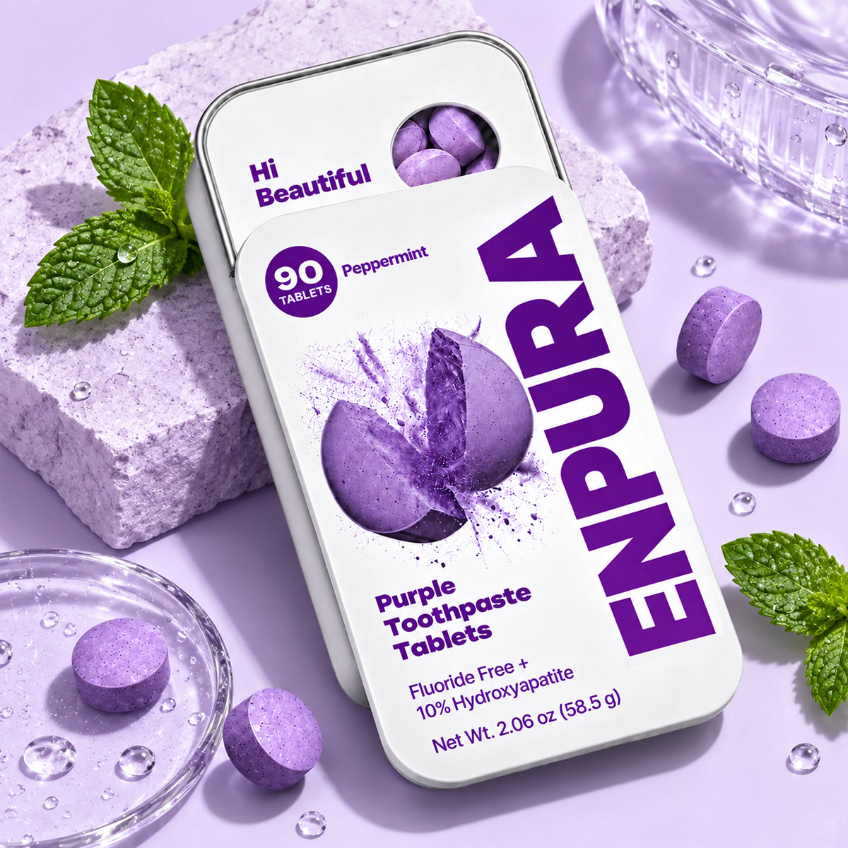 Hydroxyapatite toothpaste tablets for daily brushing