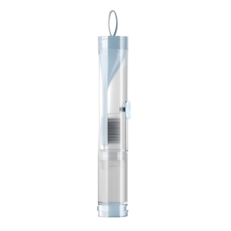 Portable refillable toothbrush designed for fresh breath on the go