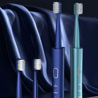 Electric toothbrush shown with its slim handle