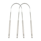 Reusable stainless steel tongue cleaner for a fresh breath routine