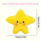 Space-saving toothbrush holder displaying its star-shaped design