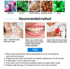 Plaque cleansing teeth whitening liquid shown against a plain background