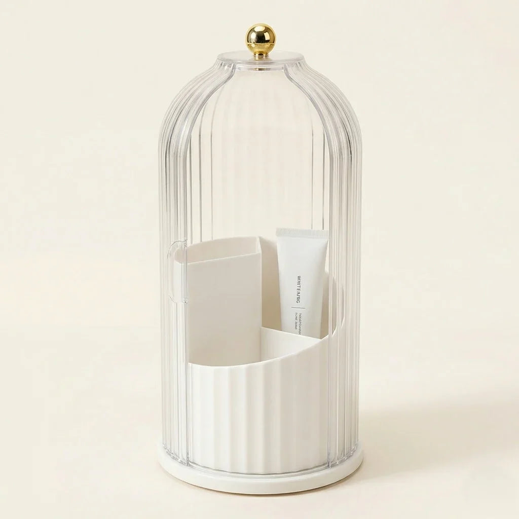 Covered Vanity Organiser For Neat Bathroom Storage