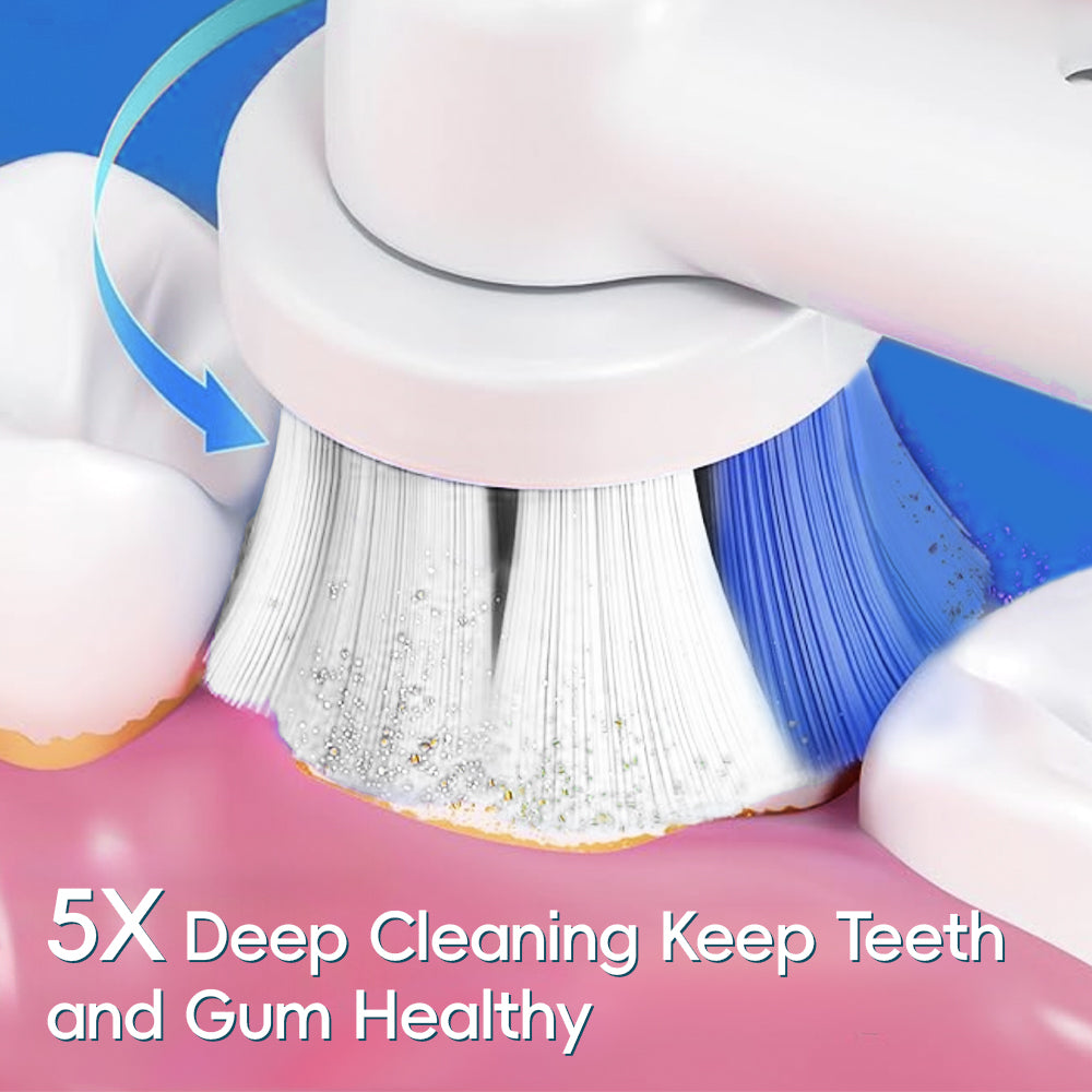 Electric toothbrush designed to help remove plaque during everyday oral care