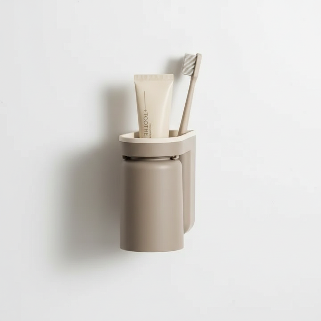 Compact magnetic toothbrush storage solution for the bathroom