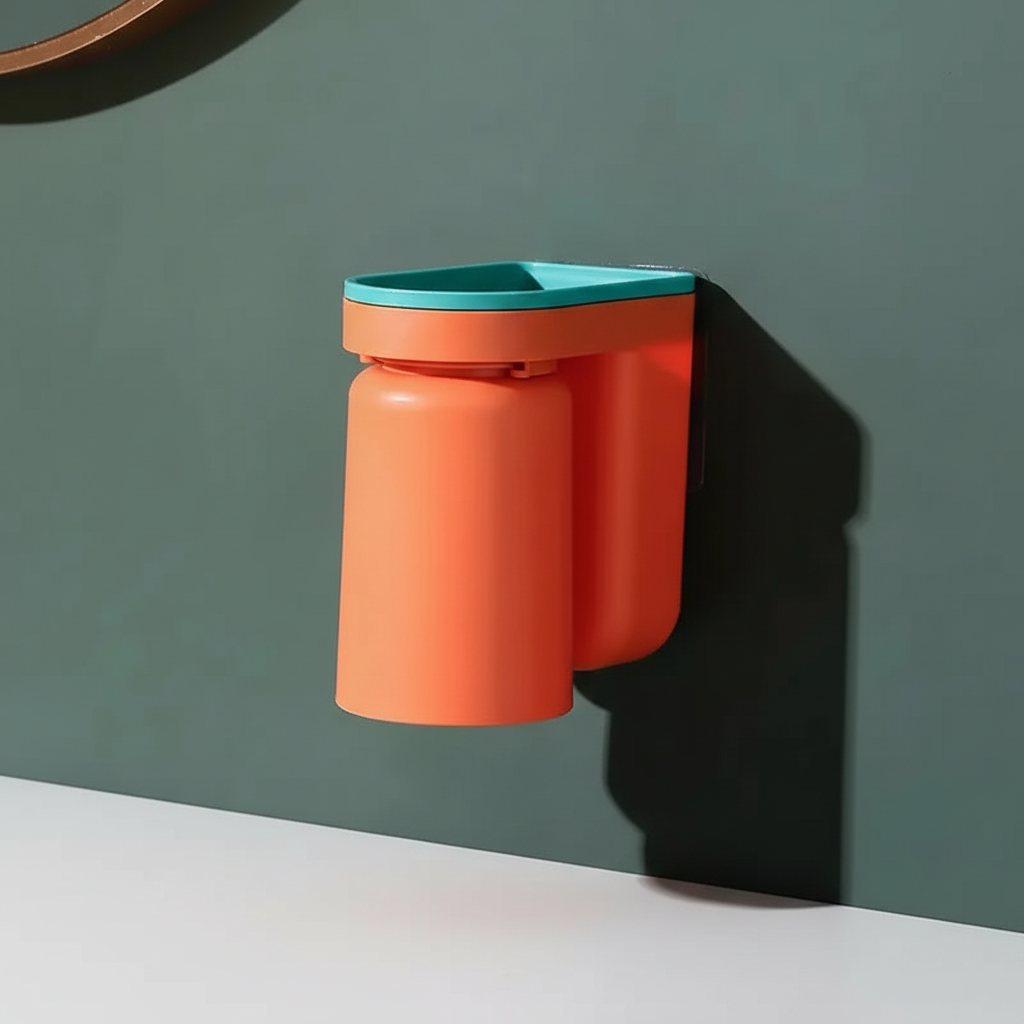 Magnetic toothbrush holder designed for tidy bathroom storage