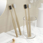 Soft-bristle toothbrush shown ready for an everyday brushing routine