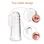 Close-up of a soft silicone baby toothbrush for first teeth
