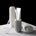 Compact oral care organiser for toothbrush and tongue scraper storage