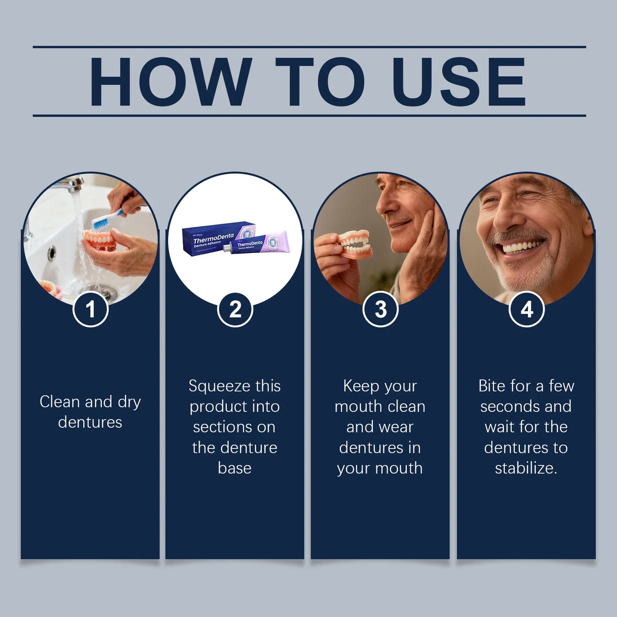Denture fixing adhesive silicone kit arranged for application
