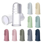 Soft silicone finger toothbrush designed for gentle baby gum care