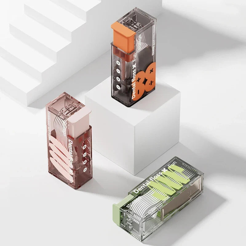 Compact dental floss storage case for oral hygiene
