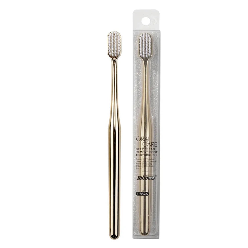 Single adult toothbrush for daily oral hygiene and gum care