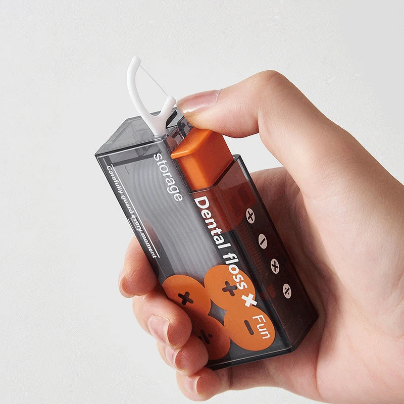 Portable refillable dental floss dispenser travel case