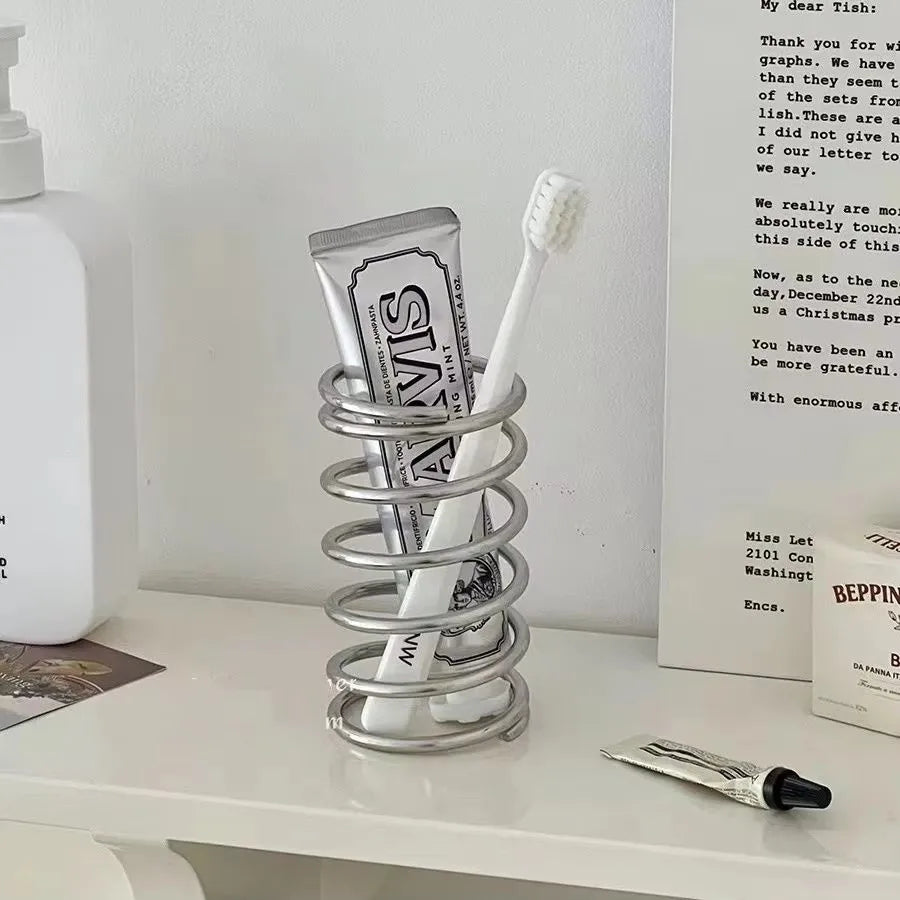 Modern metal toothbrush storage rack for everyday use