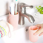 Portable toothbrush and tongue scraper case for holidays and trips