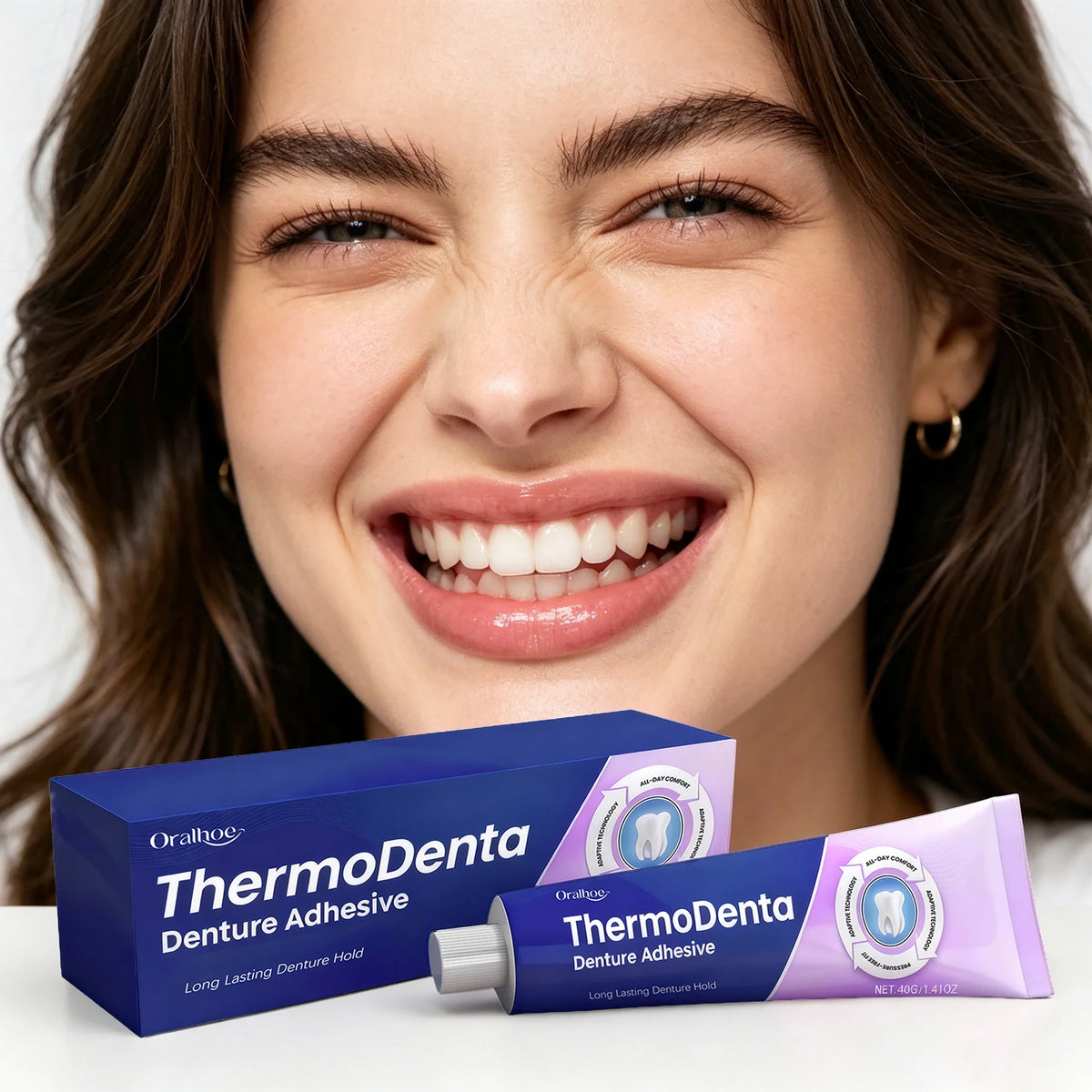 40g denture adhesive silicone reline kit shown in its packaging