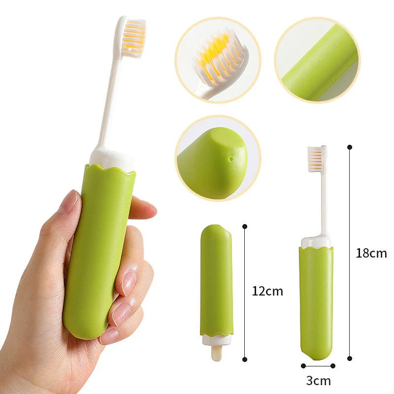 Portable travel toothbrush ready to support a fresh brushing routine