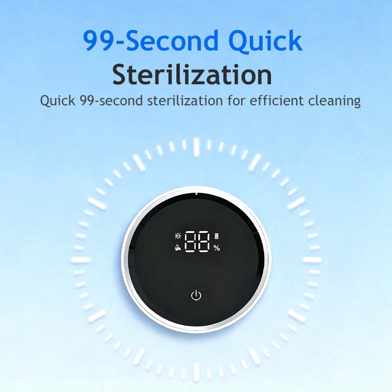 Toothbrush sanitiser displayed on a bathroom surface