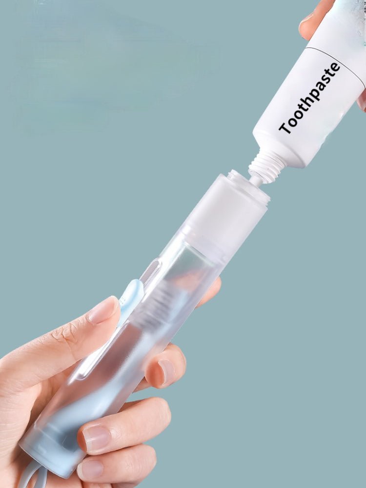 Compact toothbrush designed for mess-free brushing away from home
