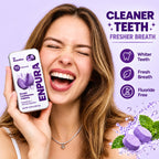 Hydroxyapatite toothpaste tablets shown in product packaging