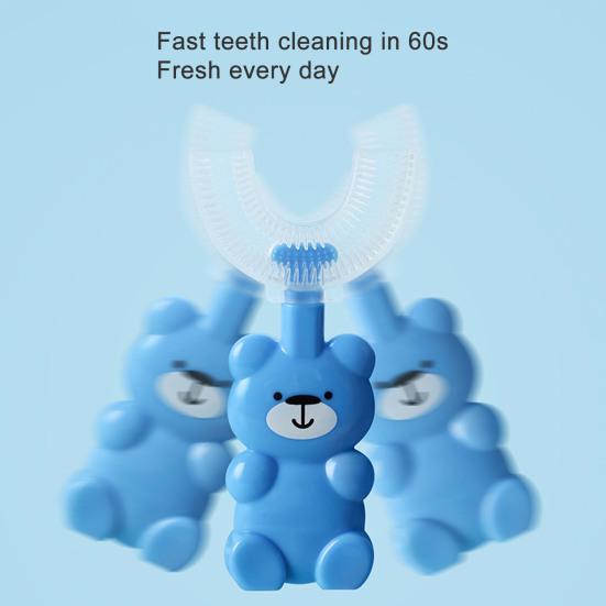 Teddy Bear U-Shaped Toothbrush for Kids